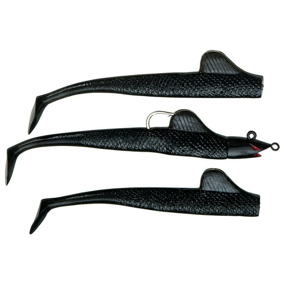 Panther Martin PMBFPT_1BF_BM BigFin 3-in-1 Paddle Tail Weedless Swimbaits - Black Magic - 1BF (1 oz)