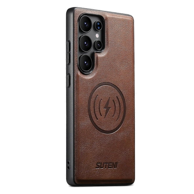 SUTENI G5 For Samsung Galaxy S22 Ultra 5G Case Compatible with MagSafe Cowhide Texture Leather Back