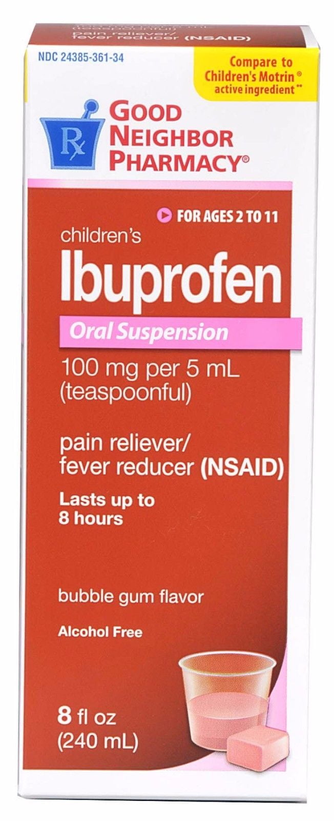 GNP Children's Ibuprofen Suspension, Bubble Gum 8 oz
