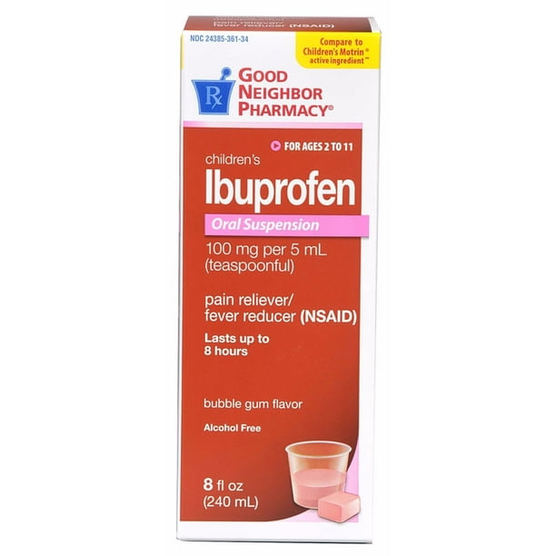 GNP Children s Ibuprofen Suspension Bubble Gum 8 Oz Walmart