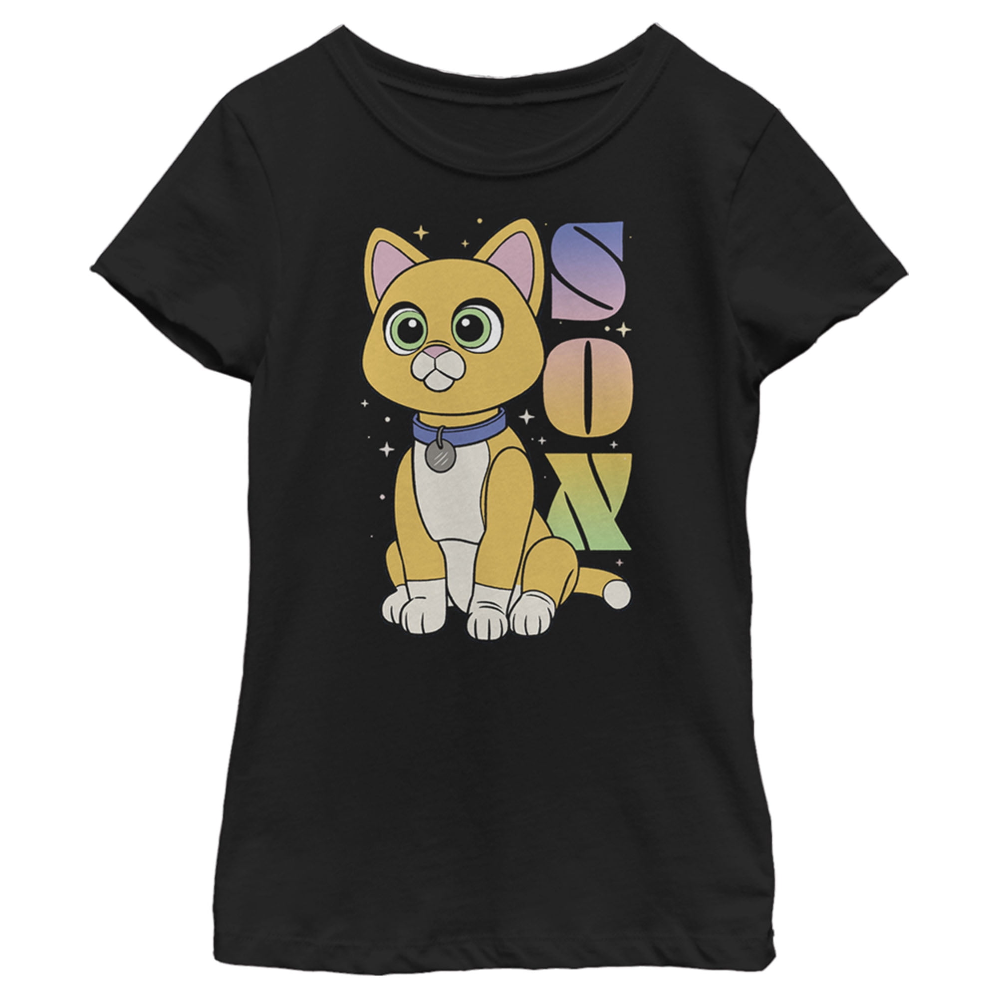 Girl's Lightyear Sox Portrait  Graphic Tee Black X Large