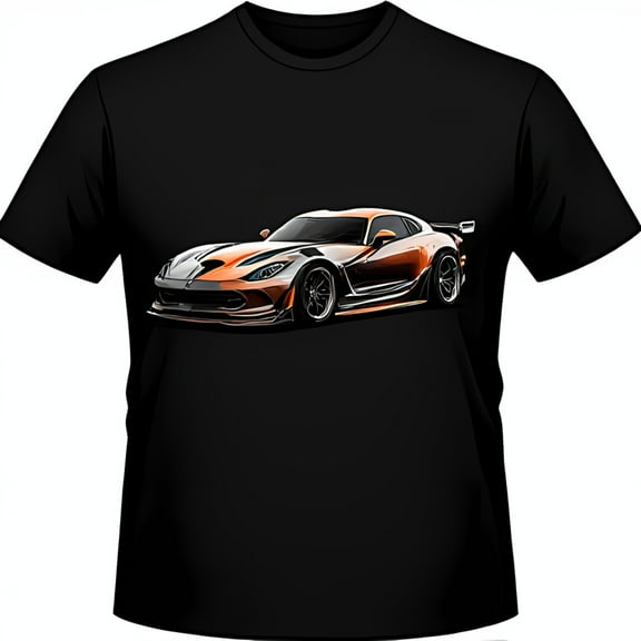 Vibrant Graphic Black T-Shirt for Car Enthusiasts Bold Design