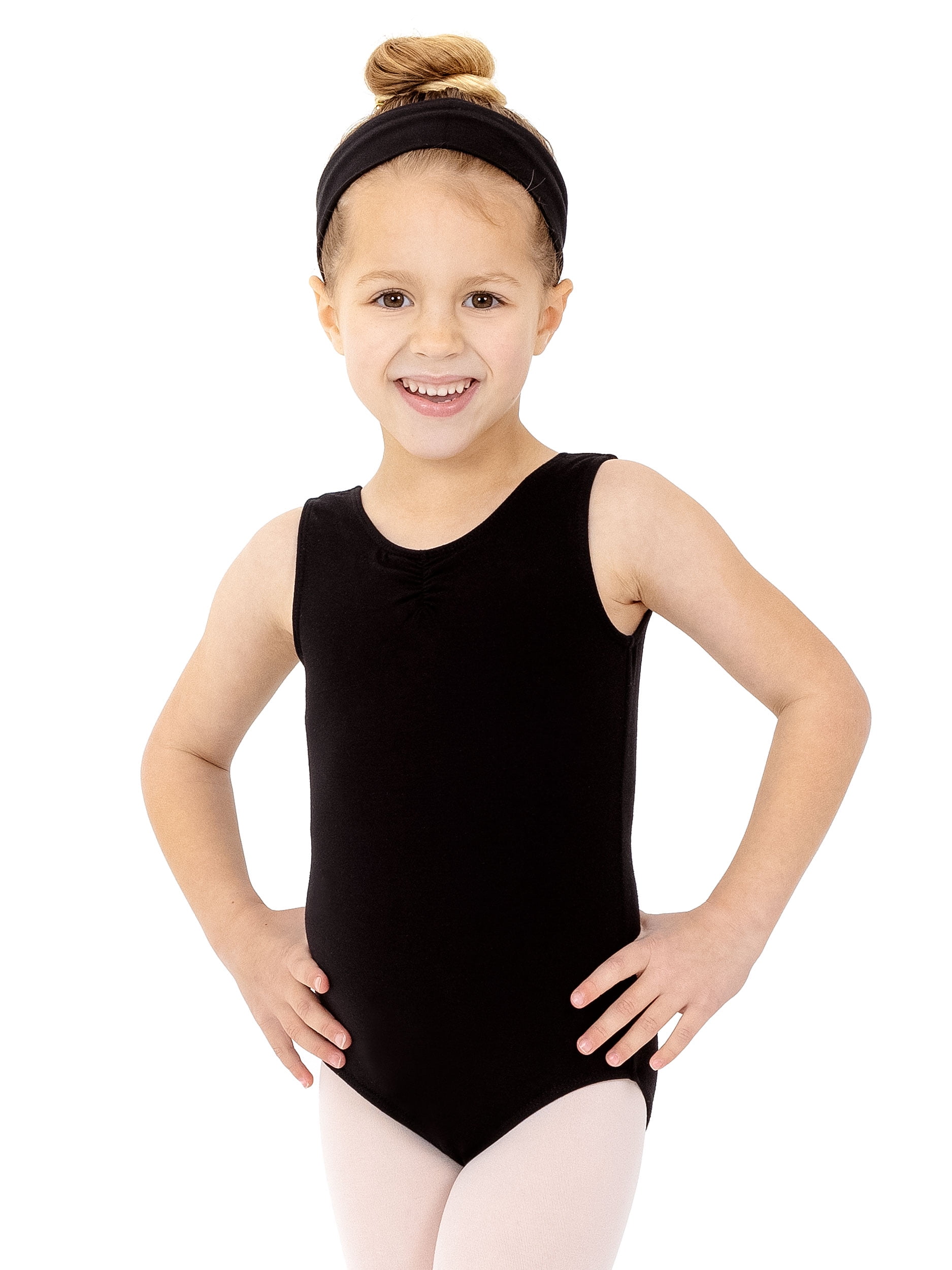 Petite Etoile Dancewear Tank Sleeve Girls Black Leotard for Toddler Girls/Girls for Ballet and