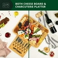 thumbnail image 5 of Royal Craft Wood Charcuterie Board with Knife Set - Bamboo Serving Platter with 12-Piece Cutlery Set & Charcuterie Board Tray (17" x 13" x 1.2"), 5 of 8