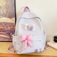 thumbnail image 2 of HJYCHN Toddler Backpack Plaid Bow Design Large Capacity Daypack for Kids Boys Girls School Travel Kids School Backpack Purple One Size, 2 of 3