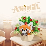 HZLKADAQ Micro-Particle Building Blocks Toy Dessert Animal Series Cute Pet Fox Panda Beagle for Children 8+ Years Old 1 Pack