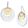 thumbnail image 1 of Boucles d'Oreilles en Fer Rhodium & Or & Or Rose Sans Pierre, 1 of 1