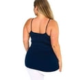 thumbnail image 3 of Women's Seamless Triple Criss-Cross Front Cami Tank Top, Navy, Plus Size, 1PC, 3 of 5