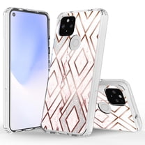 Google Pixel 4a with 5G Case, Rosebono Bling Glitter Sparkle Diamond Rhombus Marble Graphic Fashion Cute Colorful Skin Cover Shockproof Case for Google Pixel 4a 5G Version