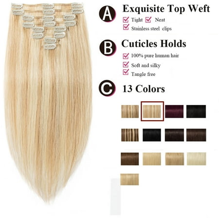 S Noilite Remy Clip In Full Head Straight 100 Human Hair