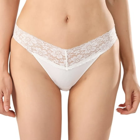 Ntpkop Bikini Panties for Women Leg Lace Trim Low Rise Cut Moderate Back Coverage Womens Underwear Sexy Panties Briefs for Women