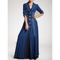 thumbnail image 2 of Vestido vaquero para mujer, primavera 2024, manga larga, botonadura sencilla, ajustado, informal, elegante, vintage, cuello de solapa, camisa grande, vestidos largos, 2 of 4