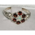 thumbnail image 4 of LBG 10k White Gold Real Genuine Opal & Garnet Womens Band Ring - Size 10, 4 of 4