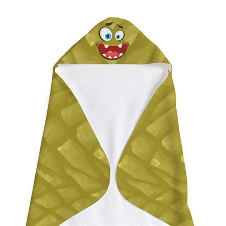 Carolines Treasures HLW1009BHTW 30 x 30 in. Unisex Yellow Monster Soft & Absorbent Hooded Baby Towel