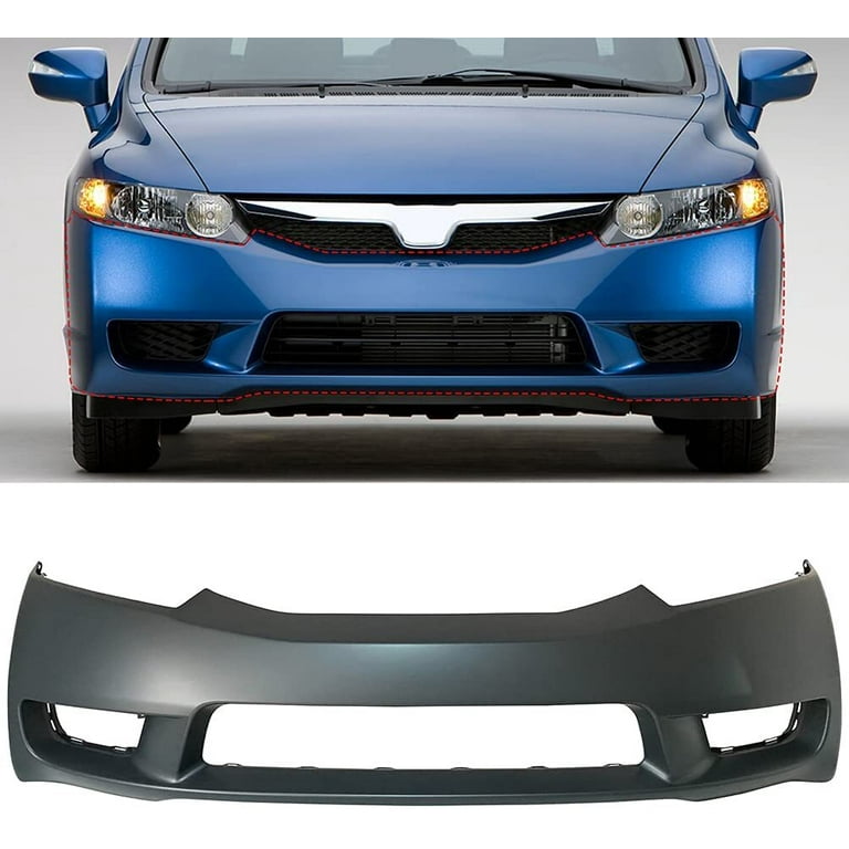 CCIYU Front Bumper Cover Compatible for 2009 2011 for Honda Civic