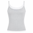 thumbnail image 2 of Fewfanhot Women Faux Two-Tone Layered Cami Tank Top, Stretchy Slim Fit Spaghetti Strap Daily Camisole, 2 of 9