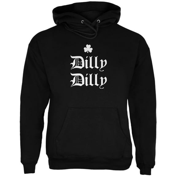 St. Patricks Day Dilly Dilly Shamrock Mens Hoodie Black SM
