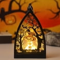 thumbnail image 4 of Wzzjkit Halloween LED Triangles Lantern Electronic Candle with Pumpkin Coffin and SkeletonElements, 4 of 5