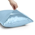 thumbnail image 6 of Hvmvliv Silk Pillowcase Satin Pillowcase Pillowcases Standard Size Set of 2 Luxury and Soft Satin Pillowcovers 2 Pack (20x30 Inches) Sky Blue, 6 of 8