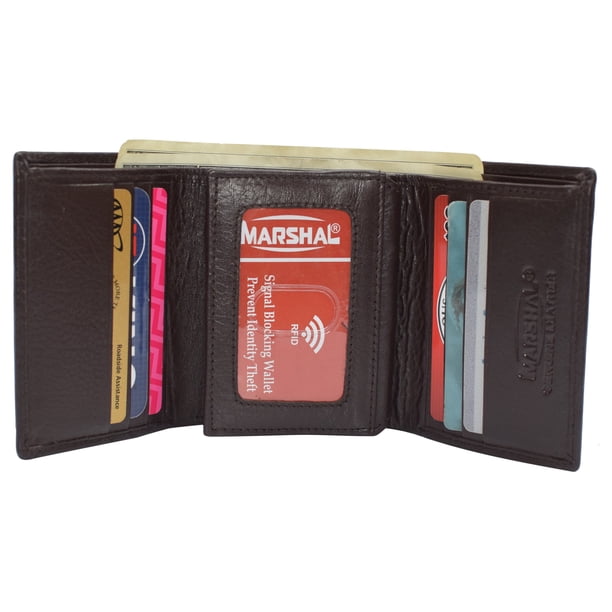 美品 SSD500GB IRIE MARSHAL MAL-FWTVPC01B Marshal RFID Signal Blocking Trifold Wallets for Men Genuine Cow