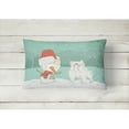 thumbnail image 2 of Carolines Treasures CK2054PW1216 White English Bulldog Snowman Christmas Canvas Fabric Decorative Pillow  12H x16W, 2 of 3