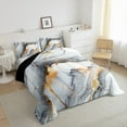 thumbnail image 3 of Manfei Aesthetic Geometric Art Queen Comforter Set,Abstract Marble Texture Bedding Sets,Gray Fluid Art Bedding Comforter Set For Children,Lightweight Room Decor Reversible,3 Pieces, 3 of 8