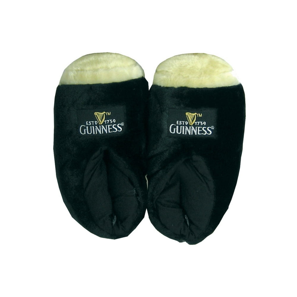 Guinness Irish Pint Slippers Black and Cream 15.2 x 13.2 x 3.8 inches