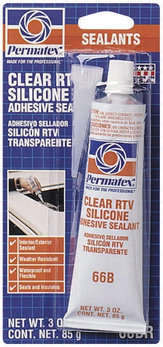 Permatex 80050 #66 CLEAR SILICONE ADHESIVE 3 OZ TUBE