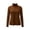 Coffee, variant on Asxite Girls Solid Tops Lettuce Stand Collar Long Sleeve Soft Brushed Cotton Fall Winter Tee