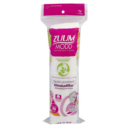 Almohadilla Desmaquillante Zuum Modd Redonda 80pz