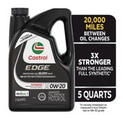 Castrol EDGE 0W-20 Advanced Full Synthetic Motor Oil, 5 Quarts