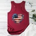 thumbnail image 4 of American Flag Tank Tops for Women Red White and Blue Womens Tank Top Memorial Day Womens Tank Womens American Flag Top Women Casual Sleeveless Printed Herringbone with Breathable Round Neck Top, 4 of 5