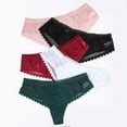 thumbnail image 3 of Pretty Comy Cotton Womens Thong Underwear, Lace Trim Soft Sexy Lingerie Panties, 3 of 7
