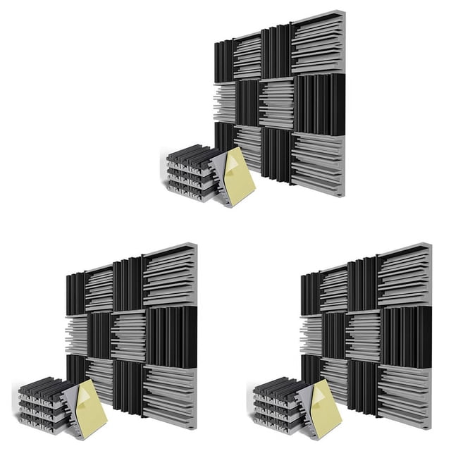 Paquete de 36 Paneles de Espuma Autoadhesivos Una Prueba de Sonido, Espuma Acústica de 12 x 12 x 2 Pulgadas, para Pared, Hogar, Estudio
