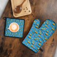 thumbnail image 5 of Cartoon Construction Vehicles Road Cones Kitchen Oven Mitt and Pot Holder Sets 2 Pcs for Baking, Cooking and Grilling, Heat Resistant Up To 392 °F, 5 of 7