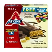 Atkins Meal Replacement Chocolate Peanut Butter Bar, 5 Count