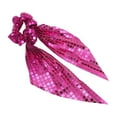 thumbnail image 5 of Unique Bargains 1 Pc Elegant Square Sequin Bow Ribbon Hair Elastic Band Rose Red, 5 of 5