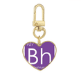 thumbnail image 1 of Quimica elementos periodo cuadro metales de transición bohrio BH Llavero de metal en forma de corazón dorado, 1 of 3