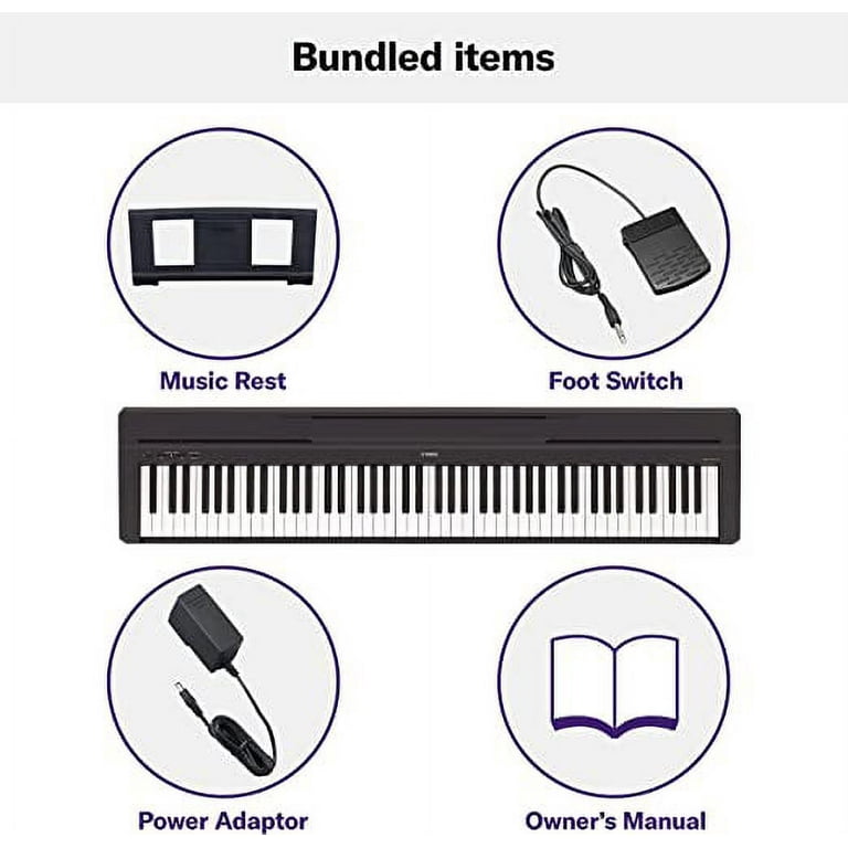 Open Box Yamaha P45B 88 key Digital Piano Complete Home Bundle