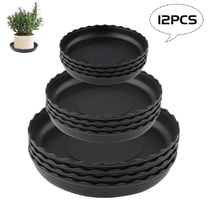 urorentea 12Pcs Plant Saucer, 6 8 10 inch Plastic Plant Pot Trays, Black Round Flower Pot Saucers, Drip Tray for Indoor Outdoor Garden Plants