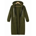 thumbnail image 3 of Womens Hoodies Sweatshirts with Zipper Oversized Fashion Long Hooded Fall Winter Jackets with Pockets Army Green M, 3 of 8