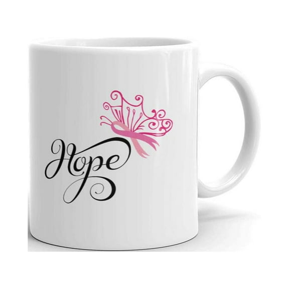 Hope Breast Cancer Awareness Pink Coffee Tea Ceramic Mug Office Work Cup Gift 11 Oz