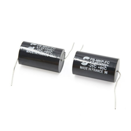 2Pcs 4.7uF 400V 20 x 36mm Black Audio Electrolytic Capacitors for Car (Best Electrolytic Capacitors For Audio Power Supply)