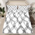 thumbnail image 2 of Erosebridal Teens Bow Sheet Set Full, Grey Bedding Sets Full Size, Abstract Stripe Decor, 4 Pieces, 2 of 7