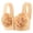 Complexion, variant on Womens Leaf Floral Print Front Closure Wireless Vest Bra Wide Strap Full Coverage Light Support Bra Light pink 38