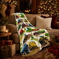 thumbnail image 3 of YShenghong Colorful Tractors Harvesters And Farm Machinery In Action Printed Flannel Blanket, 3 of 7
