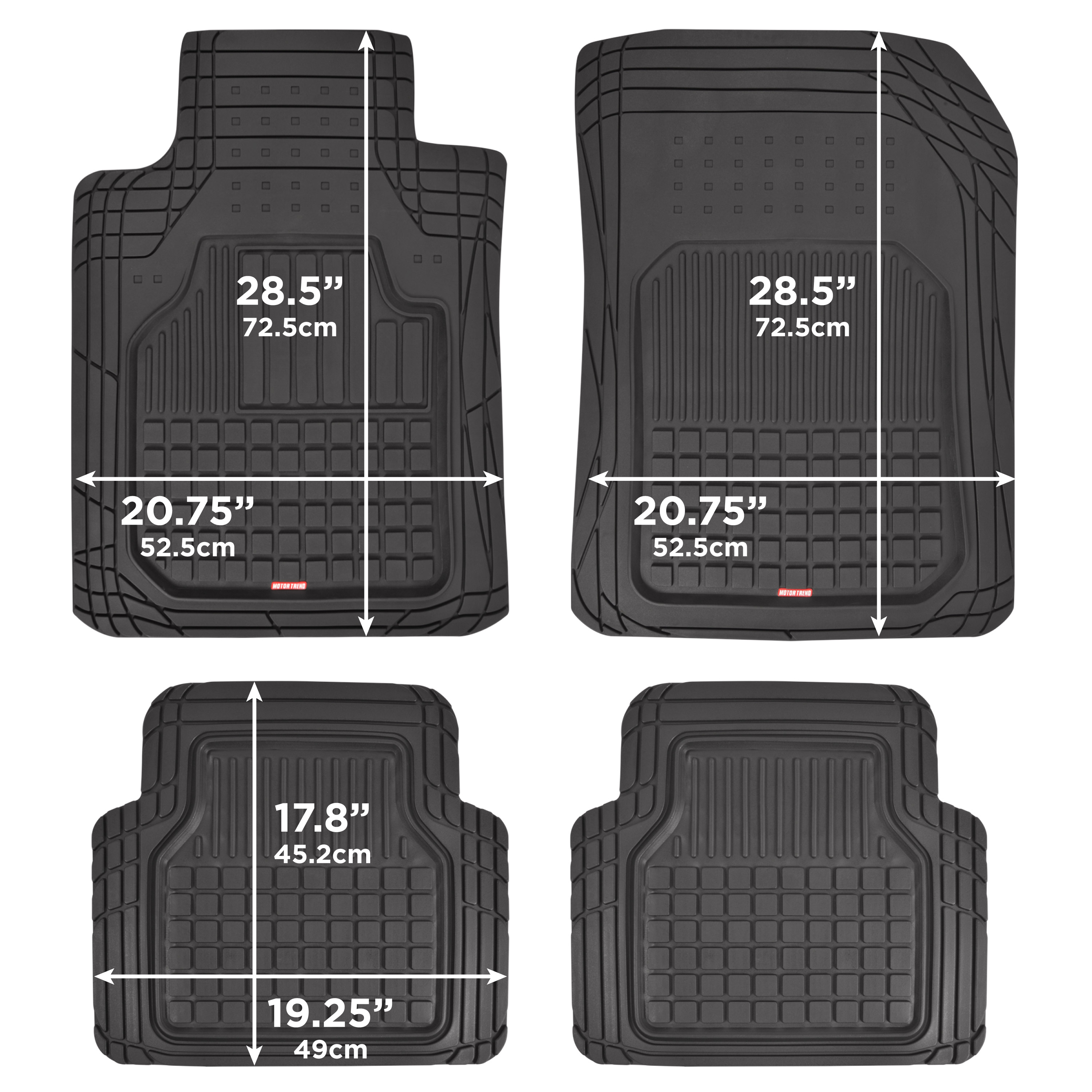 Motor Trend Rubber Car Floor Mats, Trim to Fit, Set of 4 photo 6