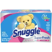 Snuggle Plus SuperFresh Fabric Softener Dryer Sheets with Static Control and Odor Eliminating Technology, Spring Burst, 105 Count