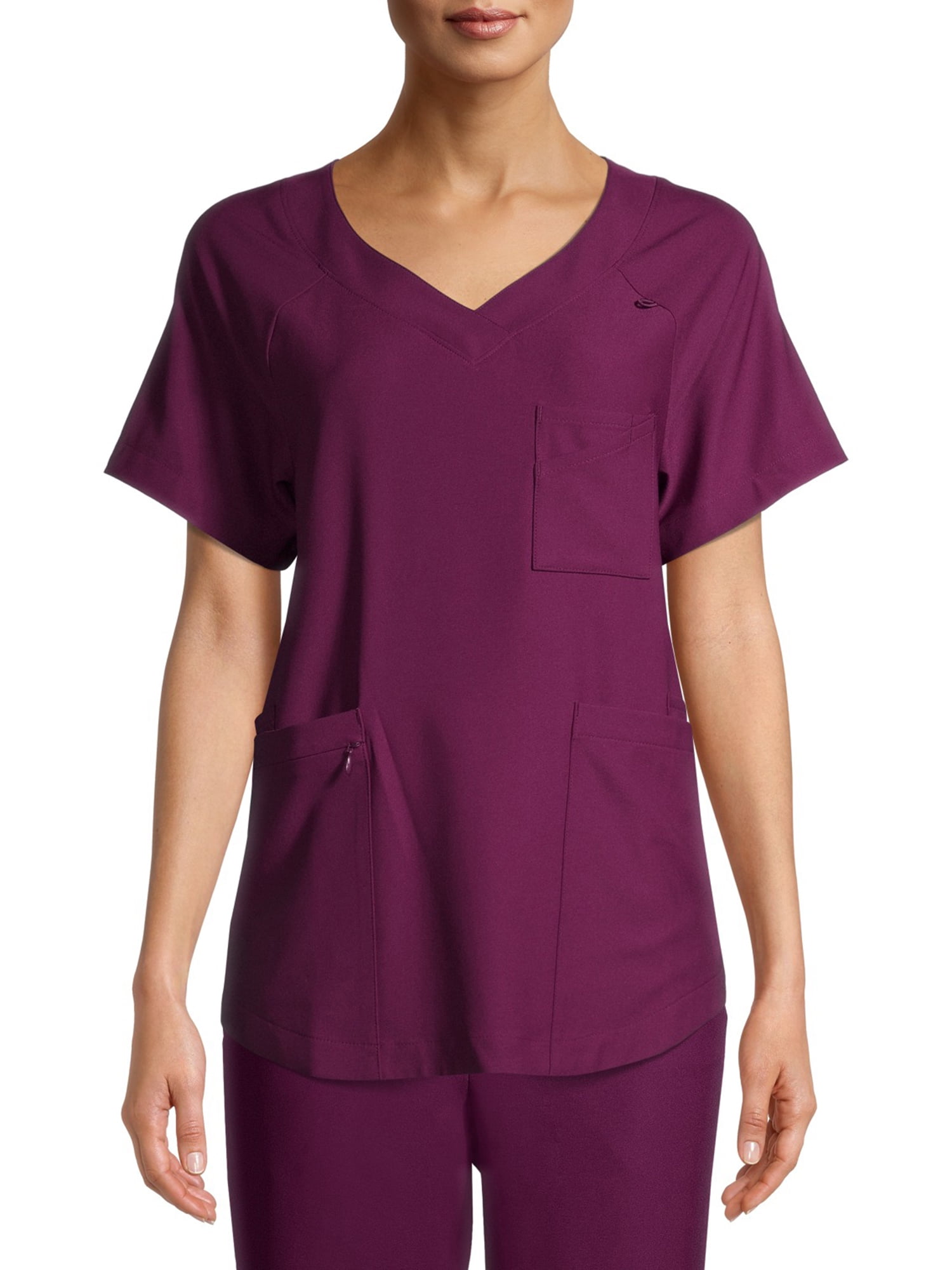 ClimateRight by Cuddl Duds Short Sleeve V-Neck Scrub Top (Women's Plus ...