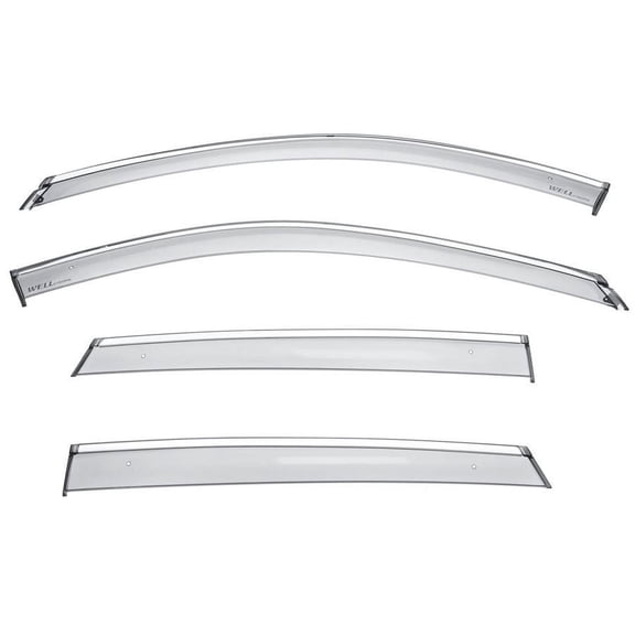 Wellvisors Side Window Visors Wind Deflectors Rain Guard With Chrome Trim for 2017 2018 2019 2020 2021 2022 2023 2024 Mazda CX-5 3-847MZ017